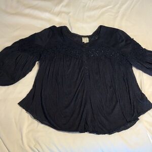Free People Navy Women's Top